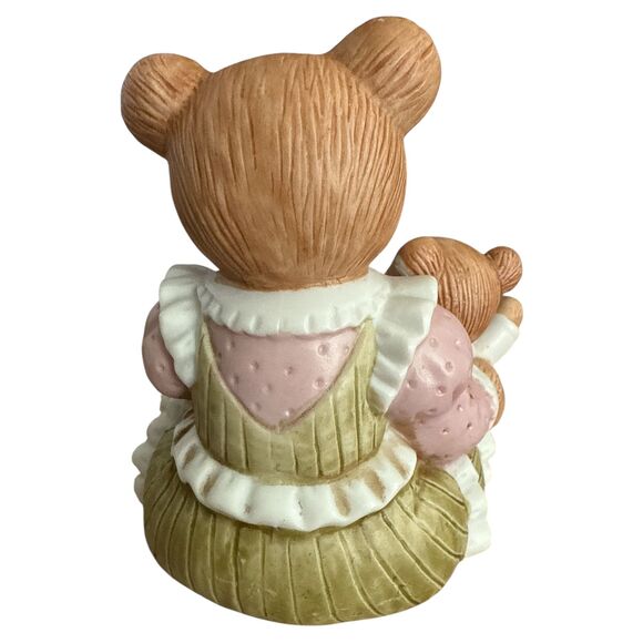 Parent & Child Teddy Bear Figurines Set of 2 Ceramic 1444 Vintage Pastel Bears - Picture 7 of 10